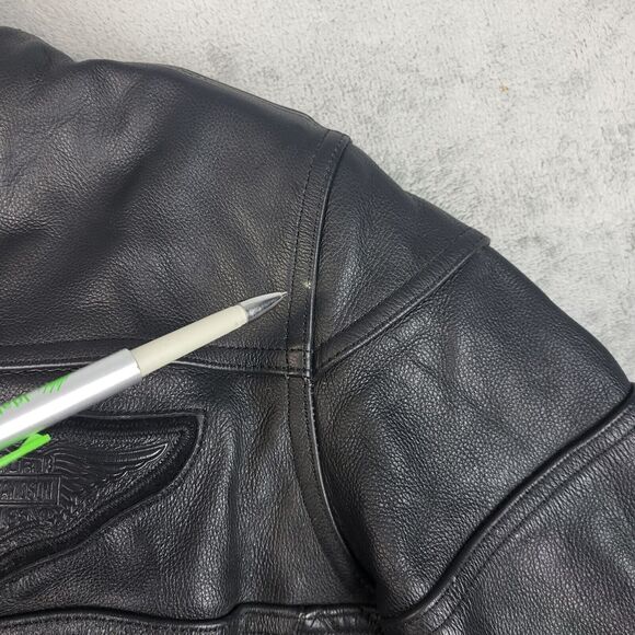 Harley Davidson Padded Motorcycle Vintage Jacket Black Size M - Picture 5 of 16